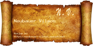 Neubauer Vilmos névjegykártya